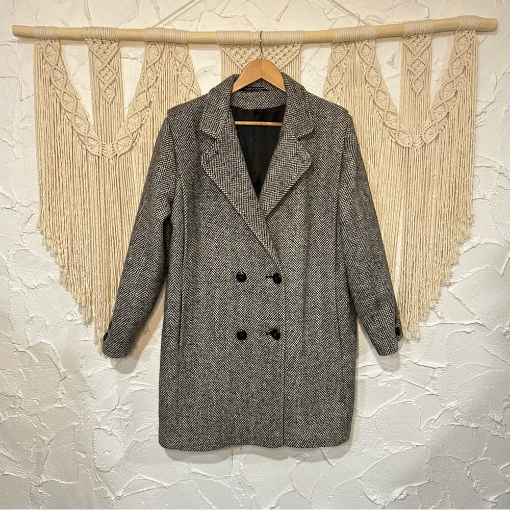 06 Vintage classic wool coat long double breasted overcoat jacket